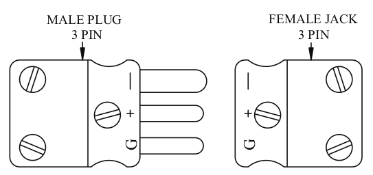 Male Plug 3 Pin P/N -Female Plug 3 Pin P/N