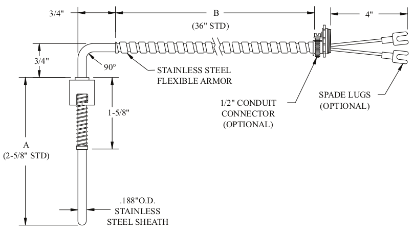 Bayonet Style Thermocouples